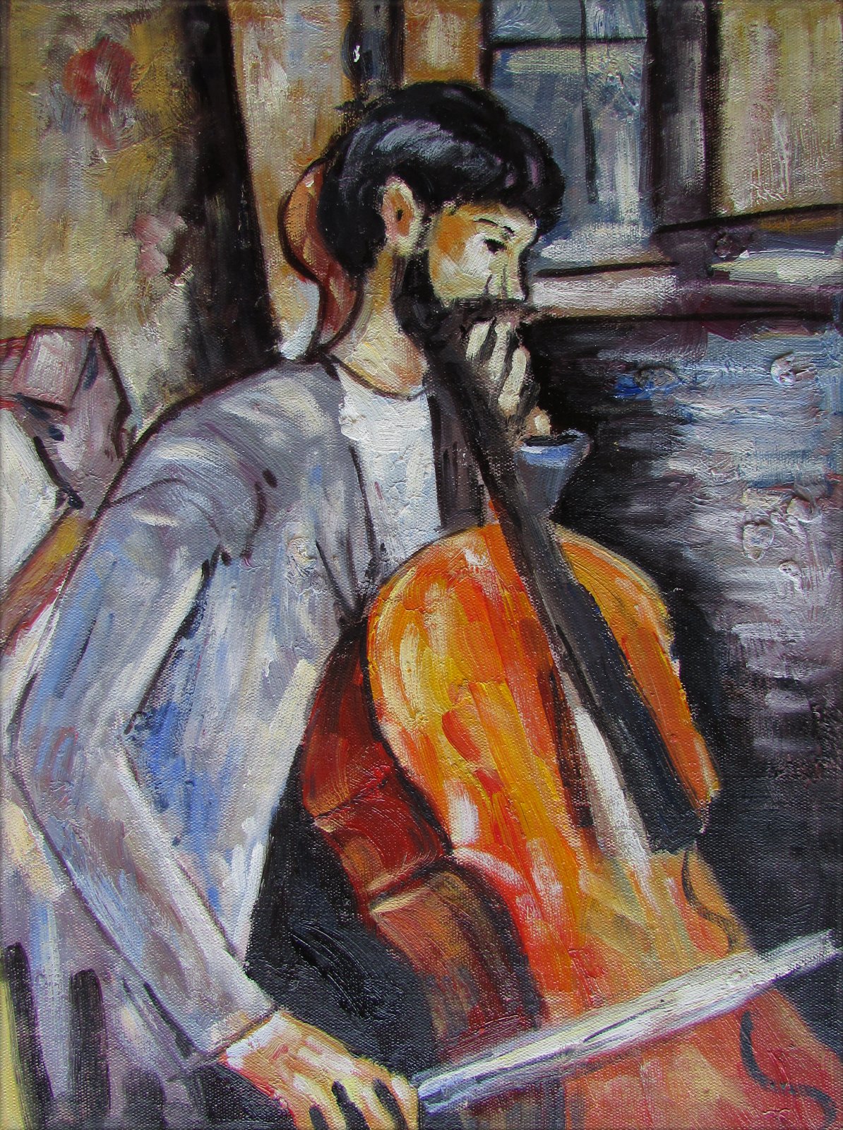 Amedeo Modigliani The Cellist Repro, Quality Hand Painted