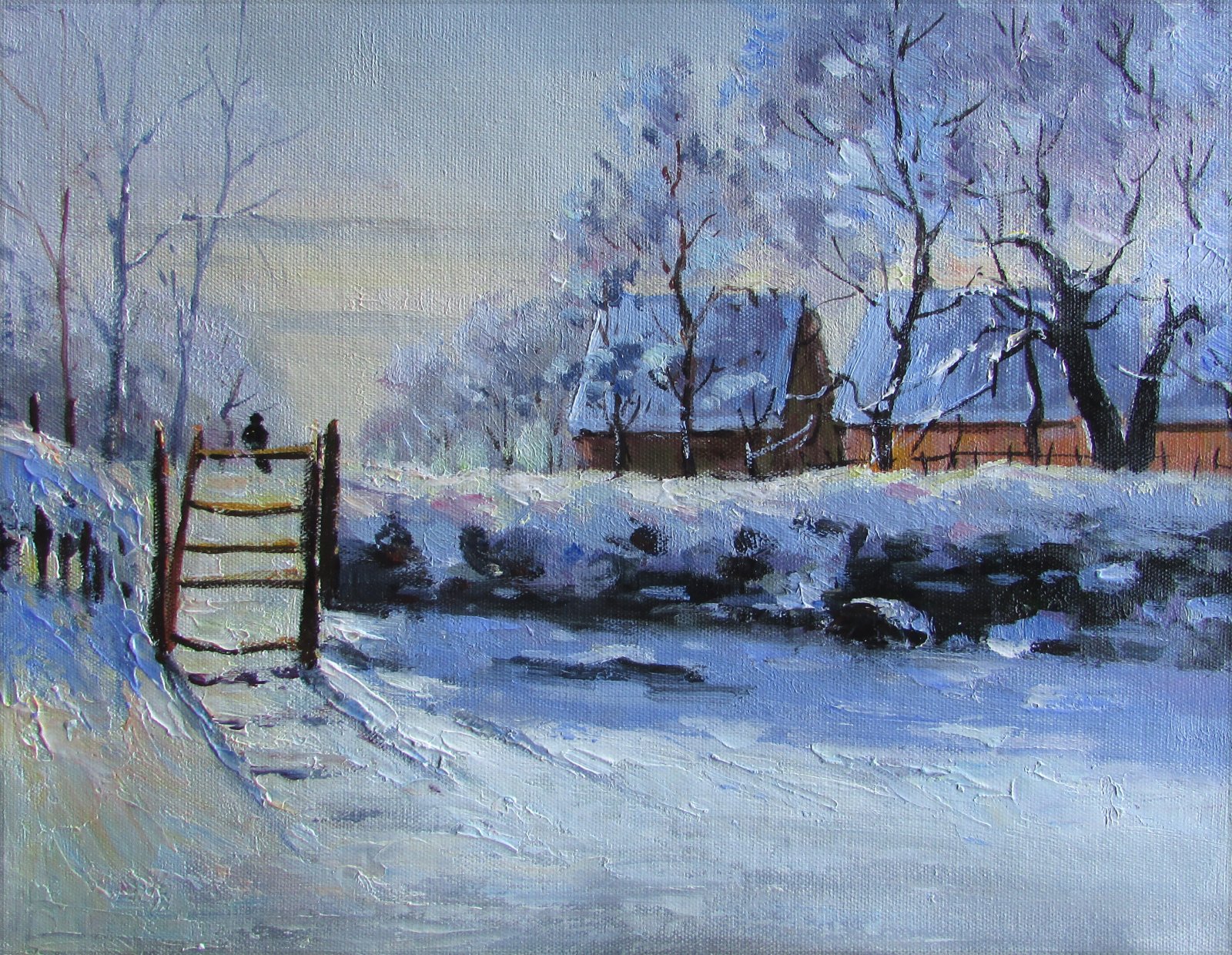 Wee Blue Coo Monet London Parliament Winter Kunstdruck – 30x41 Cm (12x16 Zoll), Hochwertiger Art Print