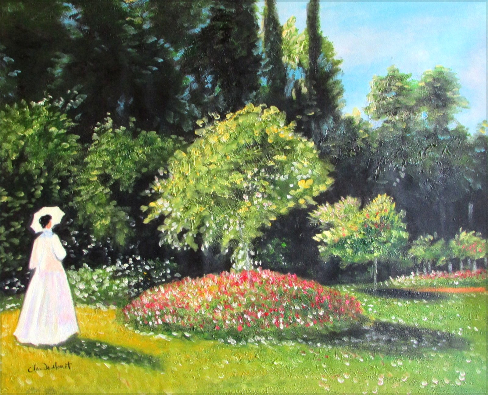 Framed Claude Monet Jeanne in the Garden Repro Hand Painted Oil Painting  20x24in | eBay