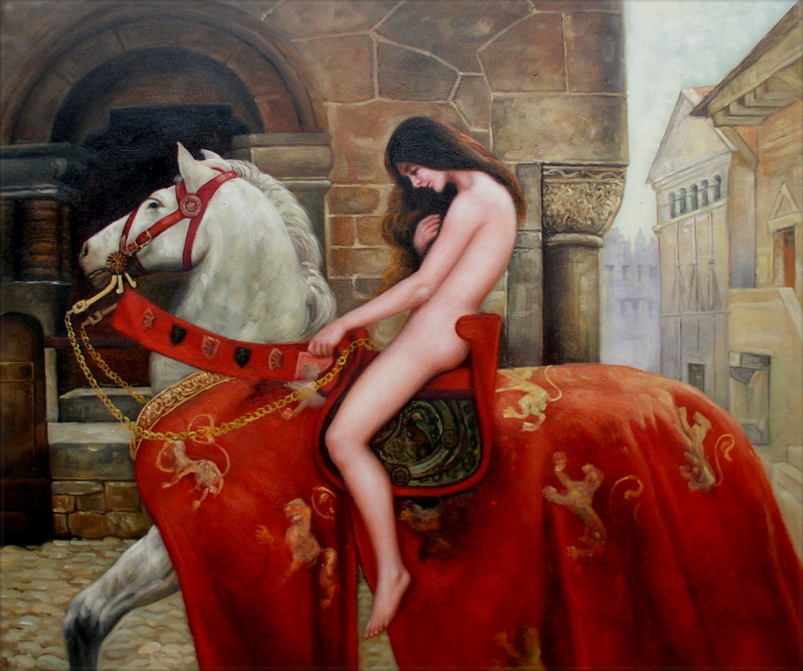 John Collier's Lady Godiva Repro. Quality Hand Painted Oil Painting 20x24in  | eBay